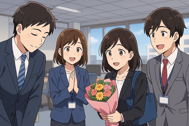 同僚に向けたお礼メッセージ文例