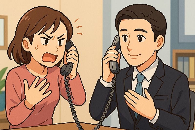 電話でクレームに対応する例文