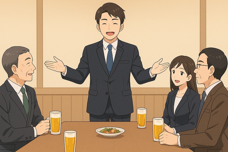 上司や目上の人がいる場の締め例文