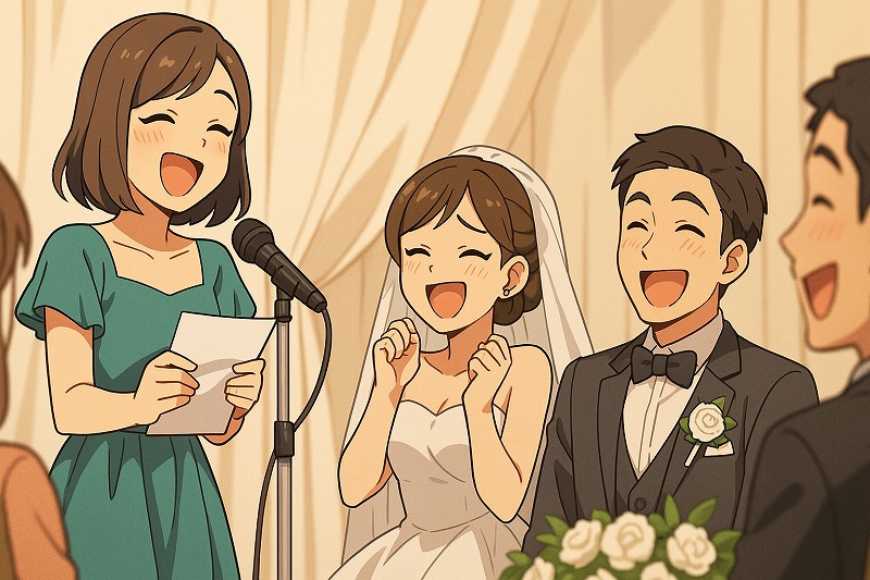 新婦側友人の面白い短文スピーチ例文