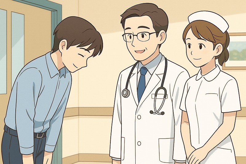 医師や看護師に贈るお礼の例文