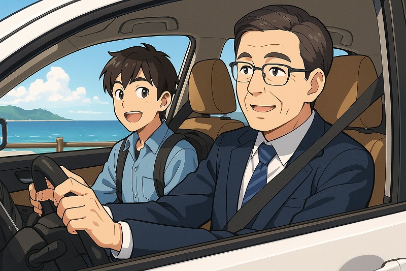 旅行に連れて行ってもらったお礼ライン